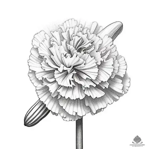 Carnation and snowdrop tattoo design idea