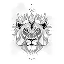 Lion with fire  tattoo design idea