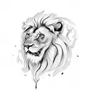 Lion with fire  tattoo design idea