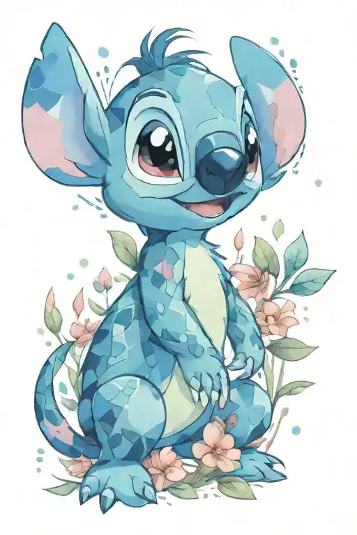 Disney stitch pattern tattoo design idea