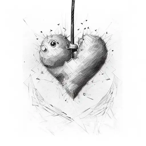 heart van gogh style tattoo design idea