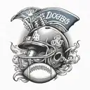 Dodgers Colts football baseball tattoo design idea