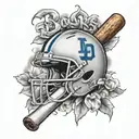 Dodgers Colts football baseball tattoo design idea