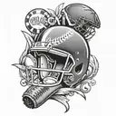 Dodgers Colts football baseball tattoo design idea