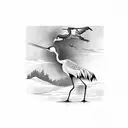 Crane bird tattoo design idea