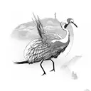 Crane bird tattoo design idea