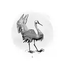Crane bird tattoo design idea