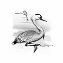 Crane bird tattoo design idea