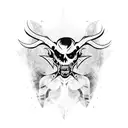 grunge emo demon tattoo design idea