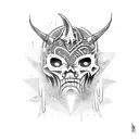 grunge emo demon tattoo design idea