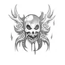 grunge emo demon tattoo design idea