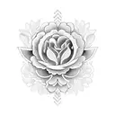 corningware floral logo with bird tattoo design idea