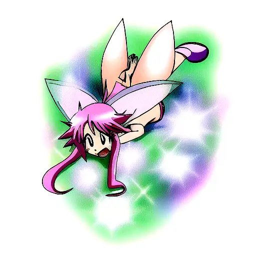 fairy bent over blowing fairy dust  tattoo design idea