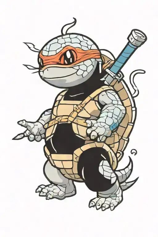 Ninja Squirtle tattoo design tattoo design idea