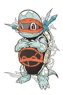 Ninja Squirtle tattoo design tattoo design idea