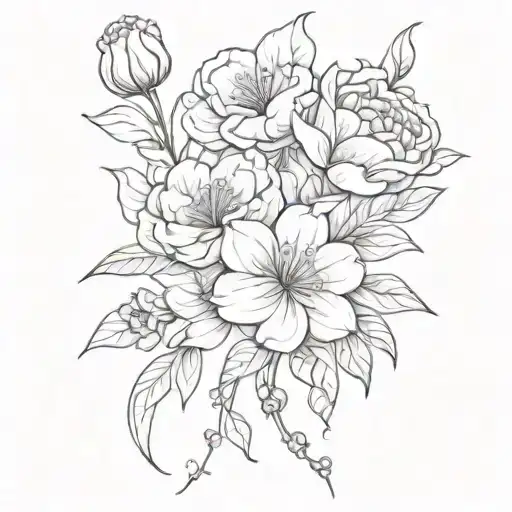 something creative for someone beautiful, smart, artistic, who likes pink flowers tattoo design idea