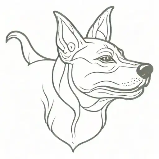 A minimalist tattoo of a dog wearing a carnival mask, symbolizing the joy and playfulness of both dogs and carnival celebrations, ideal for someone who adores dogs and the vibrant culture of Brazil. tattoo design idea