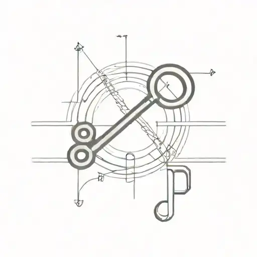 A minimalist tattoo of a prison guard's key transformed into a musical staff, symbolizing the client's dual interests in music and their occupation, a clever and symbolic design that reflects their passion and profession. tattoo design idea