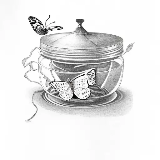 butterfly in killing jar tattoo design idea