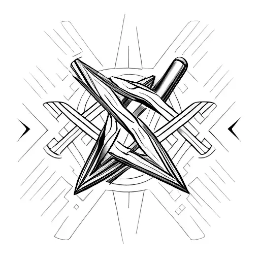 Use the titanium element symbol and draw a bolt crossing through it and behind it from top right to bottom left tattoo design idea