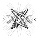 Use the titanium element symbol and draw a bolt crossing through it and behind it from top right to bottom left tattoo design idea
