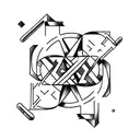 Use the titanium element symbol and draw a bolt crossing through it and behind it from top right to bottom left tattoo design idea