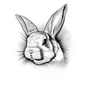 death, rabbit on the moon  tattoo design idea