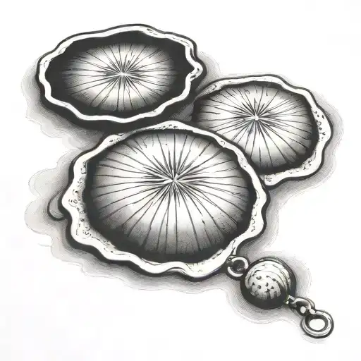 Waves Seashell Sand Dollar  tattoo design idea