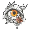 withch eye socket tattoo design idea