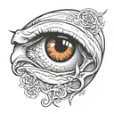 withch eye socket tattoo design idea