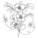 flower bouquet may april october and september birth flower with vines tattoo design idea