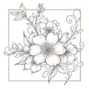 flower bouquet may april october and september birth flower with vines tattoo design idea