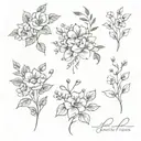 flower bouquet may april october and september birth flower with vines tattoo design idea