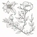 flower bouquet may april october and september birth flower with vines tattoo design idea