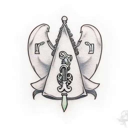 Irish flag, harp and Celtic band on calf tattoo design idea