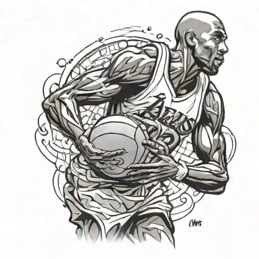 Atlas, Kobe Bryant plays his legendary match with the world instead&nbsp;of&nbsp;the&nbsp;ball tattoo design idea