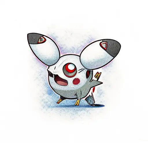 abusive father with pokeballs as its testicles tattoo design idea