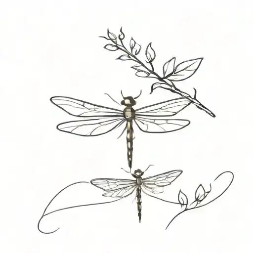 let it be and dragonfly flying tattoo design idea