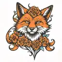 raging fox tattoo design idea