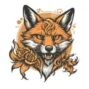 raging fox tattoo design idea
