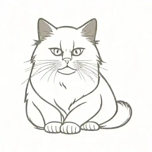 Himalayan cat outline tattoo tattoo design idea