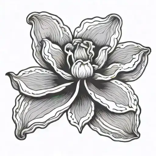 oyster flower intertwined tattoo design idea