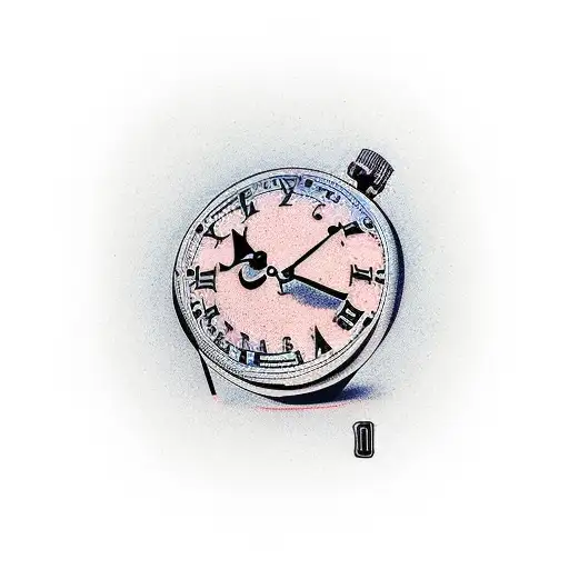 A clock with its hands frozen at the moment of heartbreak tattoo design idea
