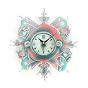 A clock with its hands frozen at the moment of heartbreak tattoo design idea