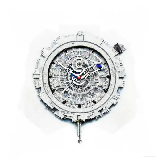 Combine the weapon of the city Breda and a clock tattoo design idea