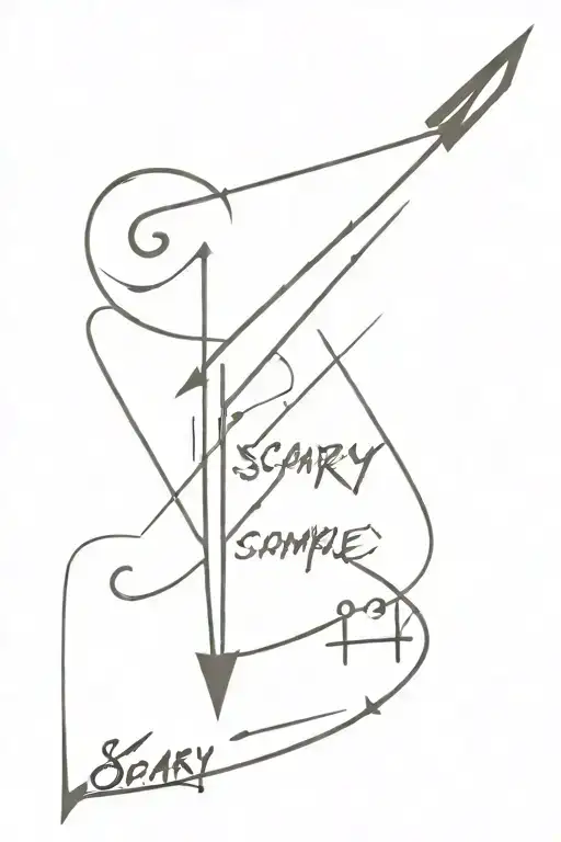 An arrow going through the words scary, impossible and complex tattoo design idea
