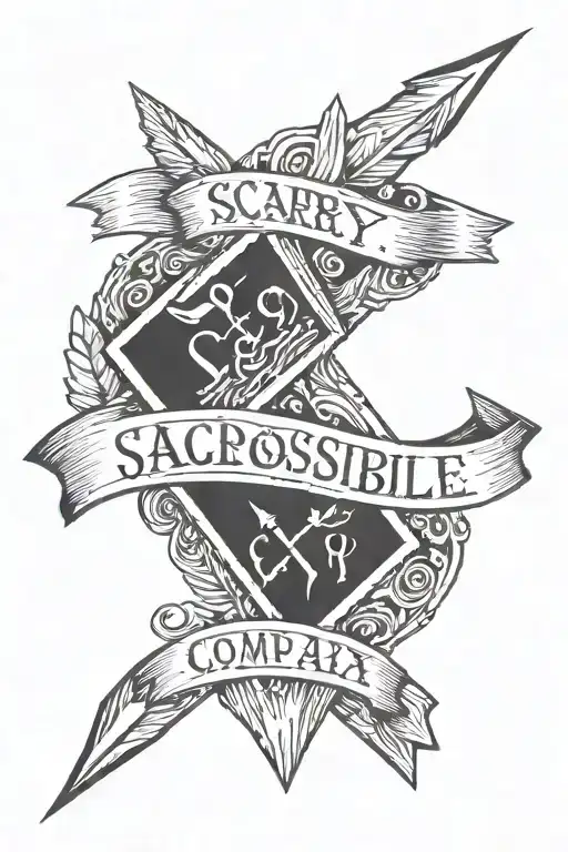 An arrow going through the words scary, impossible and complex tattoo design idea