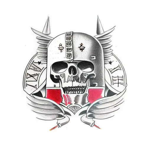 full sleeve Roman praetorian with roman numerals tattoo design idea