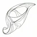 An abstract interpretation of a whale tail and wave, showcasing movement and flow tattoo design idea
