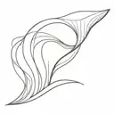 An abstract interpretation of a whale tail and wave, showcasing movement and flow tattoo design idea